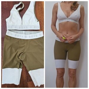 Boys + Arrows Extremely Rare Logo Band Olive Green/White Shorts + Top Xs